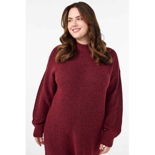 Zizzi midi jurk donkerrood afbeelding