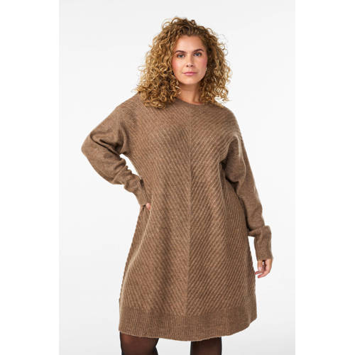 Zizzi midi jurk beige afbeelding