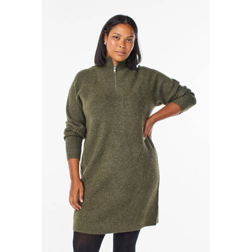 Zizzi midi jurk kaki afbeelding