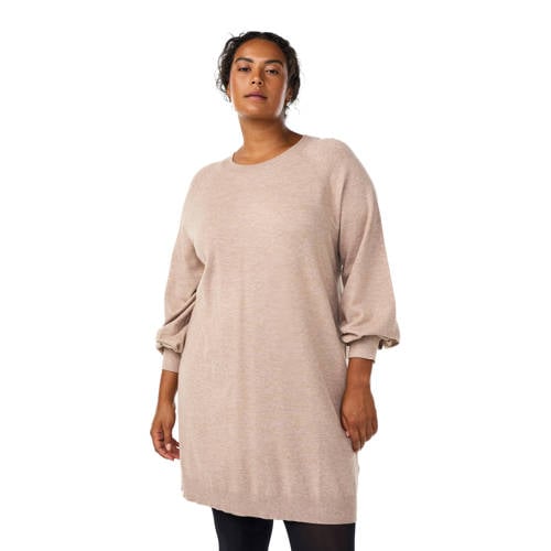 Zizzi gebreide jurk beige afbeelding