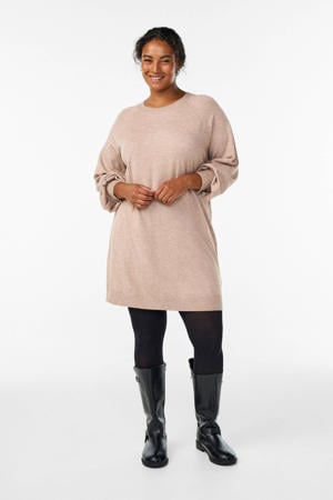 gebreide jurk beige