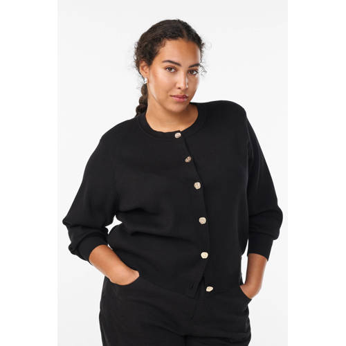 Zizzi gebreid vest zwart afbeelding