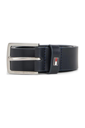 leren riem donkerblauw