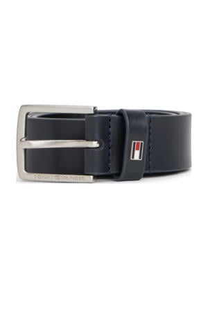 leren riem donkerblauw