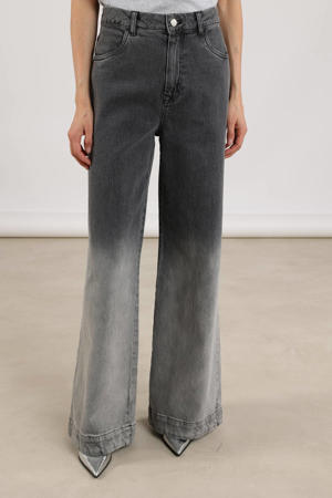 high waist wide leg jeans grey denim