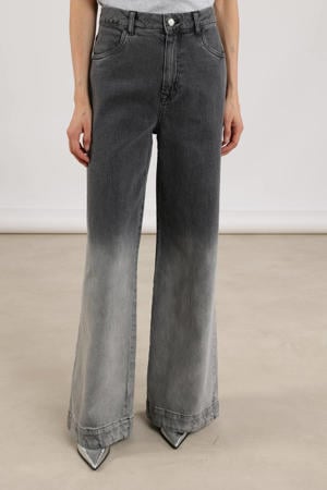 high waist wide leg jeans grey denim