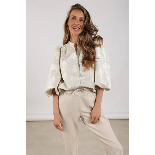 NUKUS blouse ecru met lurex afbeelding
