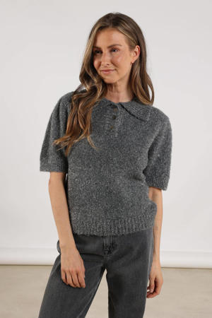 pullover met wol antraciet met lurex