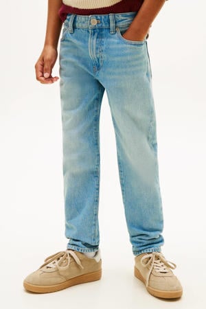 straight leg jeans light blue denim