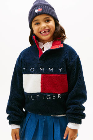 teddy fleecetrui donkerblauw