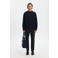 Selected trui met ingebreid patroon donkerblauw
