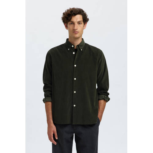 SELECTED HOMME regular casual overhemd donkergroen afbeelding