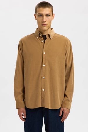 regular casual overhemd bruin