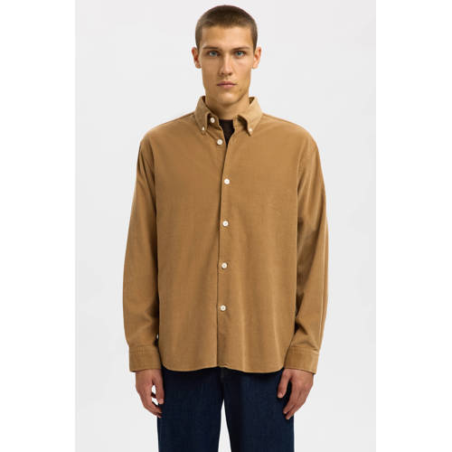 SELECTED HOMME regular casual overhemd bruin afbeelding