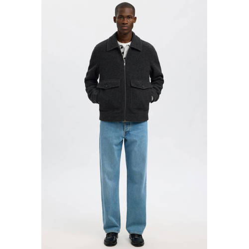 SELECTED HOMME jacket met wol grijs afbeelding