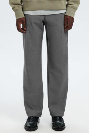 Slh196-Straight Robert String Pant Noos straight casual broek grijs