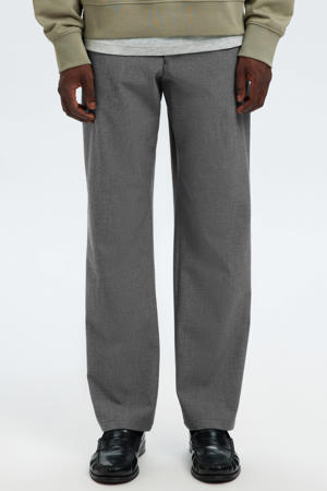 Slh196-Straight Robert String Pant Noos straight casual broek grijs