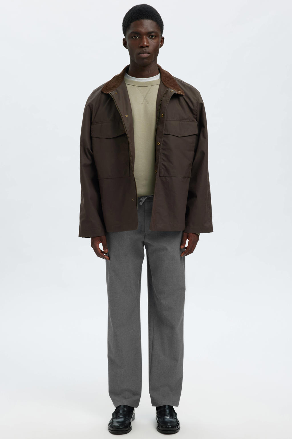 Selected Slh196-Straight Robert String Pant Noos straight casual broek grijs