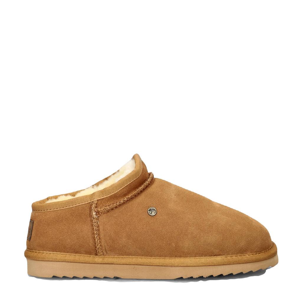 Cognackleurige heren Warmbat Australia suède pantoffels