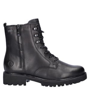 gevoerde leren veterboots zwart