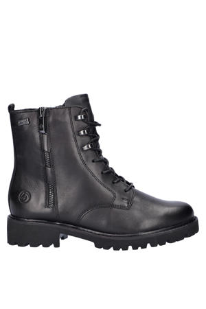 gevoerde leren veterboots zwart