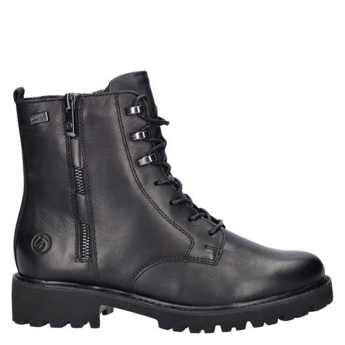 Remonte gevoerde leren veterboots zwart afbeelding