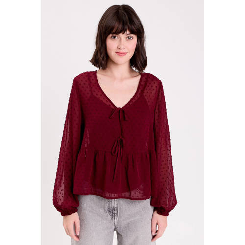 Cache Cache blouse met stippen donkerrood afbeelding