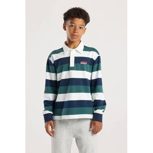 America Today gestreepte polo blauw afbeelding