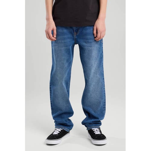 America Today waist loose fit jeans dark blue denim afbeelding