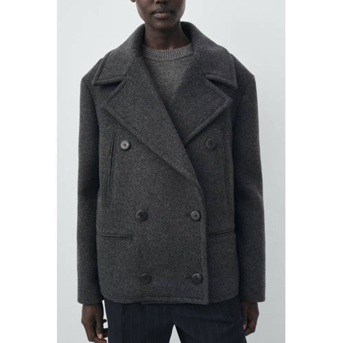 Mango wollen coat grijs afbeelding