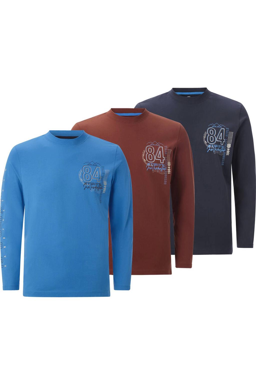 Jan Vanderstorm +FIT Collectie longsleeve NORGARD multi - (set van 3)