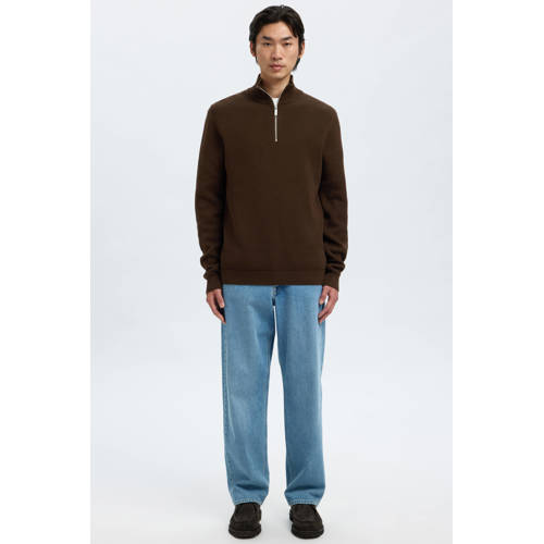SELECTED HOMME gebreide trui donkerbruin afbeelding