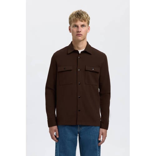 SELECTED HOMME overshirt donkerbruin afbeelding