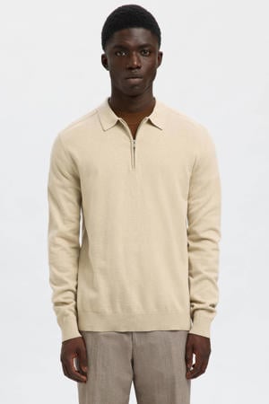 trui fijn gebreid beige