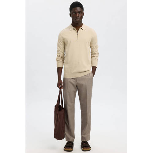 SELECTED HOMME trui fijn gebreid beige afbeelding