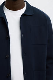 thumbnail: Selected cardigan gebreid donkerblauw