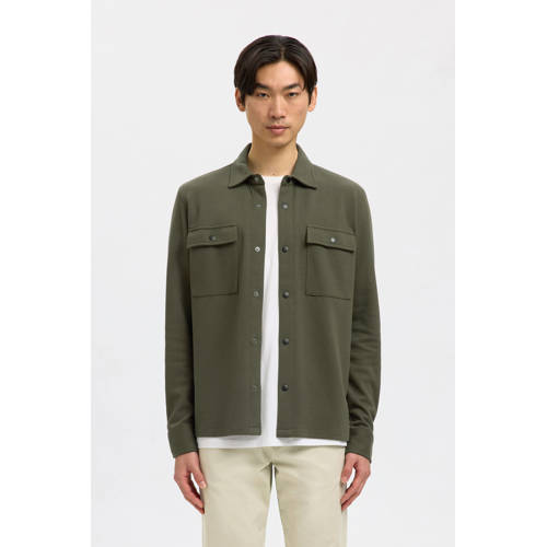 SELECTED HOMME overshirt donkergroen afbeelding