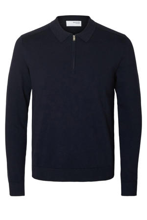 trui fijn gebreid donkerblauw
