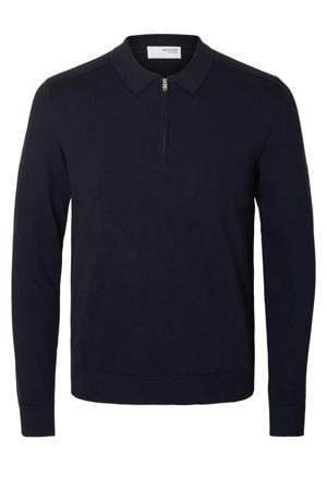 trui fijn gebreid donkerblauw