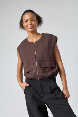 gilet donkerbruin