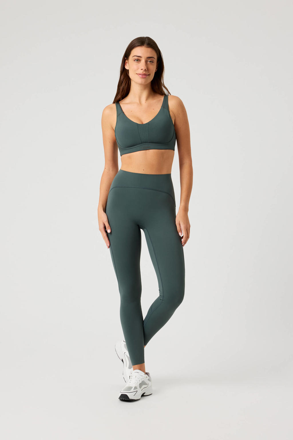 Petrolkleurige dames Björn Borg sportbroek van polyamide met slim fit en regular waist