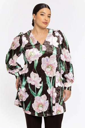 fluwelen tuniek bruin