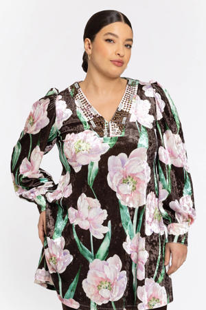 fluwelen tuniek bruin
