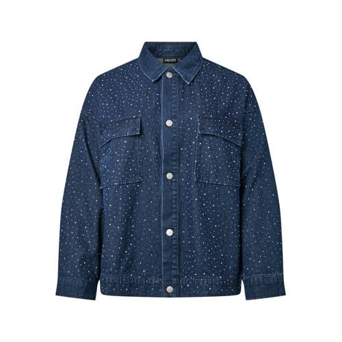 PIECES Curve spijkerjas dark blue denim afbeelding
