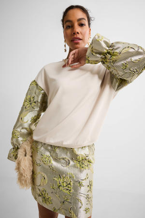 sweater met jacquard details beige