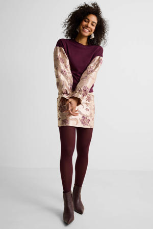 jacquard mini rok bordeauxrood