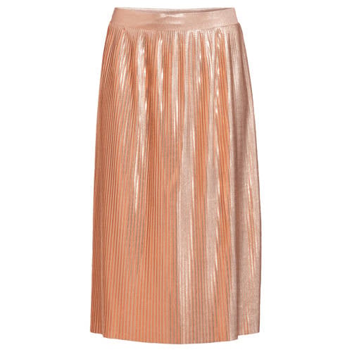 Anytime plisse midi rok rosé afbeelding