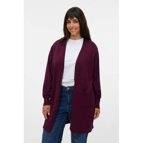 VERO MODA CURVE vest donkerpaars gebreid afbeelding