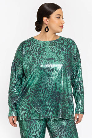 top groen met pailletten