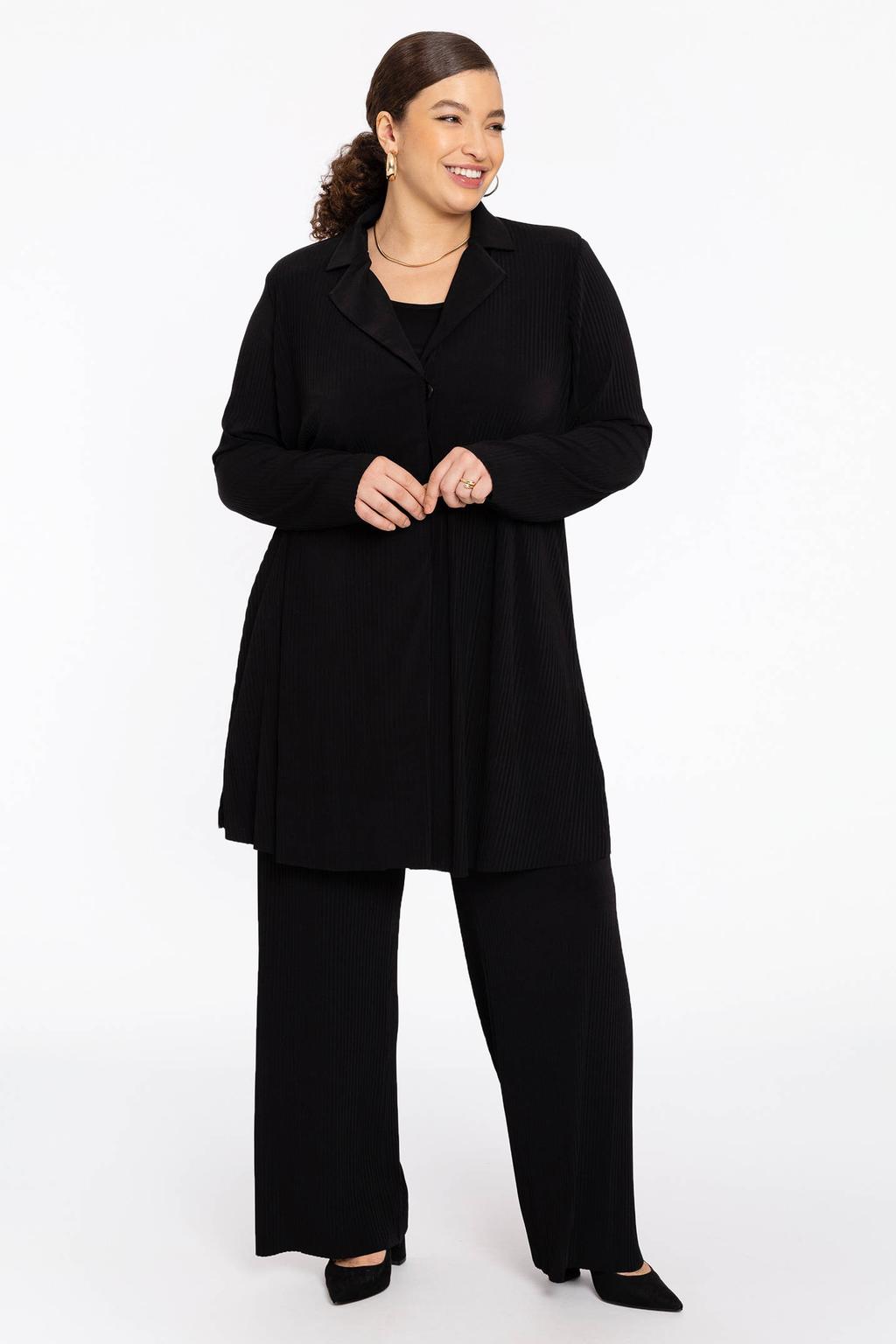 YOEK regular high waist broek zwart